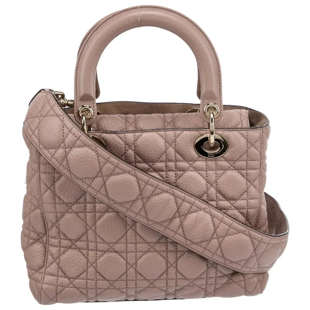 CHRISTIAN DIOR Grained Calfskin Medium Supple Lady Dior